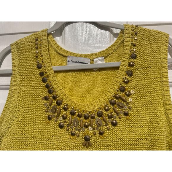 Yellow Embellished Sleeveless Sweater – Size L - Picture 5 of 10